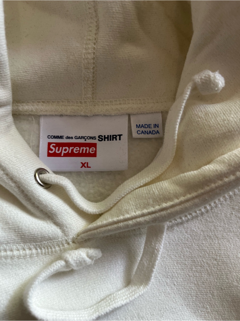 Supreme x COMME des GARÇONS White Hoodie (XL) - Picture 2 of 2
